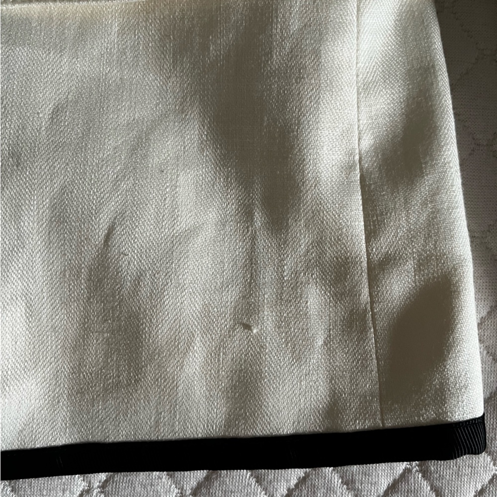Linen Off White Blazer with Black Trim - Picture 8 of 8